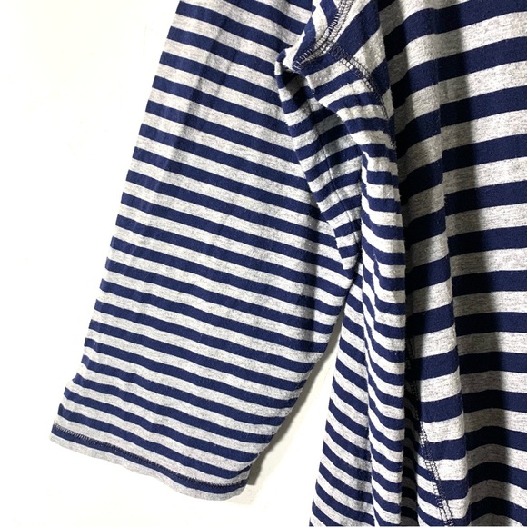 Chicos Zenergy Tunic 3/4 Sleeve Blue Stripe Knit tee 2/$35 - Picture 3 of 8